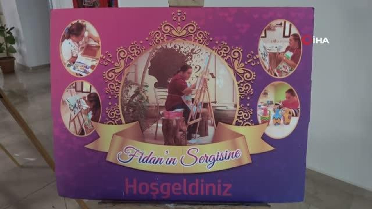 Duygularını tuvale döken down sendromlu Fidan, resim sergisinden elde ettiği geliri depremzedelere bağışlayacak