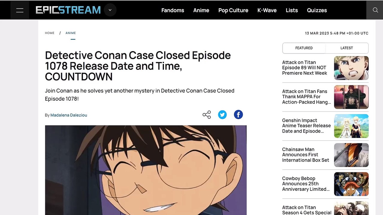 Detective Conan 1078 VOSTFR : L'Episode est ret...