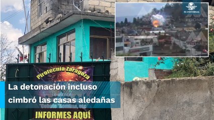 Muere un hombre por explosión de polvorín en Metepec