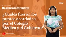 Cuáles fueron los puntos acordados por el Colegio Médico y el Gobierno