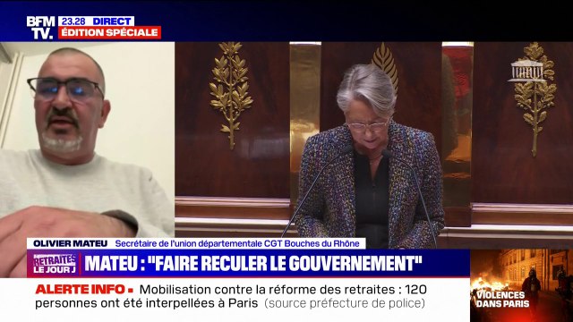 Retraites: pour Olivier Mateu (CGT), le 49.3 est un crachat à la figure de tous les travailleurs