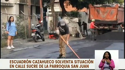 Gobierno de Caracas coloca capas de asfalto en la calle Sucre de la parroquia San Juan