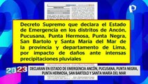 Declaran Estado de Emergencia en Punta Hermosa y otros 5 distritos más afectados por huaicos