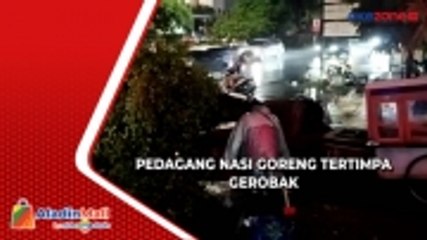 Hujan Angin di Tanjung Priok, Pedagang Nasi Goreng Tertimpa Gerobak