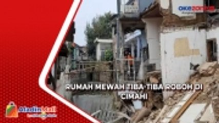Detik-Detik Rumah Mewah Roboh karena Tergerus Aliran Sungai di Cimahi