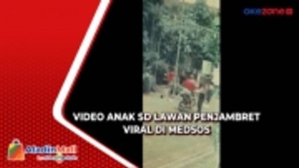 Video Kumpulan Anak SD Lawan Penjambret Bersenjata Tajam Viral di Medsos