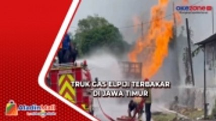 Truk Bermuatan Ratusan Gas Elpiji Terbakar di Sumenep Jatim