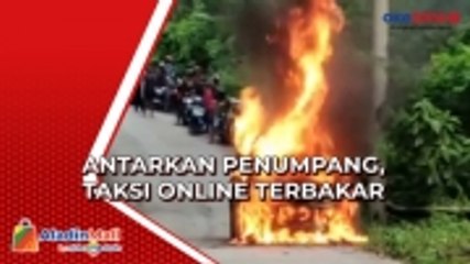 Diduga Akibat Korsleting Listrik, Taksi Online Terbakar di Baubau