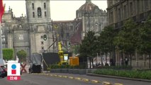 Instalan pantallas en Zócalo para evento convocado por López Obrador