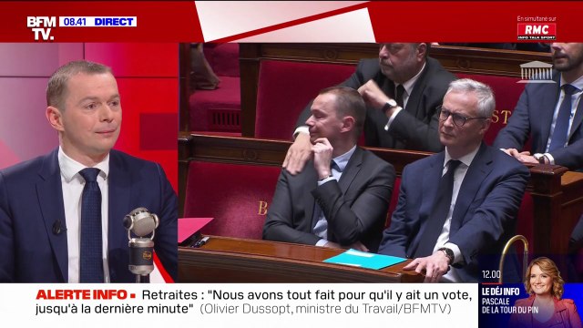 Olivier Dussopt sur le geste de la main d'Éric Dupond-Moretti sur son épaule: C'est de l'amitié