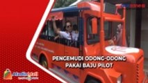 Tampil Nyentrik, Pengemudi Odong-Odong di Tangsel Pakai Baju Pilot