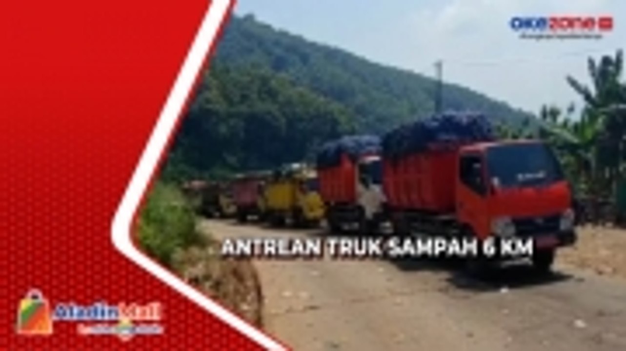 Jalan Menuju TPA Sarimukti Bandung Barat Amblas, Truk Sampah Antre 6 Km