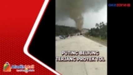Terekam Kamera, Angin Puting Beliung Terjang Proyek Tol Cisumdawu