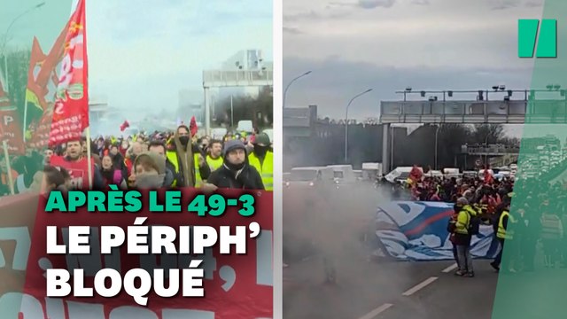 Réforme des retraites : contre le 49.3, la CGT bloque le périphérique parisien