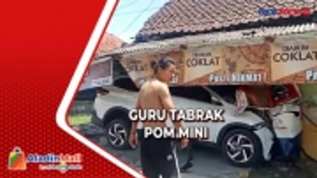 Minibus Tabrak Pom Mini dan Warung di Sukabumi, Pengemudi Diduga Kram