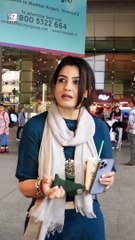 Raveena Tandon का एयरपोर्ट पर सिंपल लुक