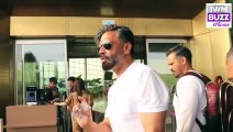 Suniel Shetty, Shamita Shetty and MC Stan Spotted At Airport