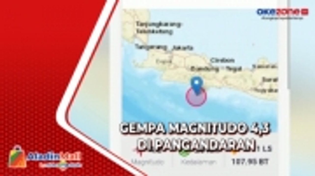 Gempa Bumi M 4,3 Guncang Pangandaran, Tidak Berpotensi Tsunami