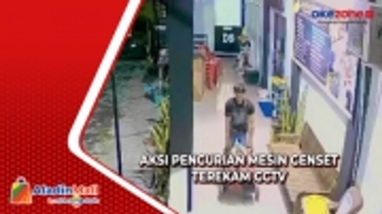 Aksi Pencurian Mesin Genset di Teras Studio Foto Terekam CCTV