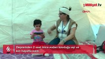 Çadır kentte yürek yakan hikaye! Depremden 2 saat önce kızı ile sokağa atıldı