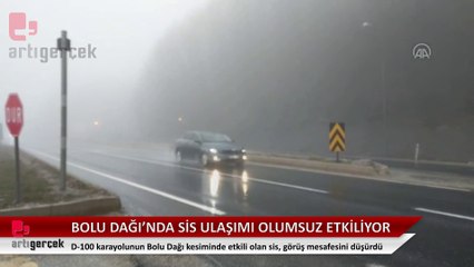 Bolu Dağı'nda kar yağışı ve sis etkili oluyor