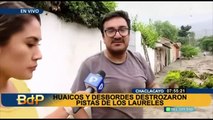 Vecinos escaparon por los techos debido a huaicos en Chaclacayo