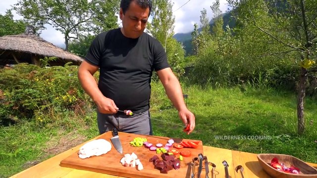 LIVER KEBAB OF LAMB - ROASTED LIVERS KOBAB RECIPE - WILDERNESS COOKING KEBABS RECIPES