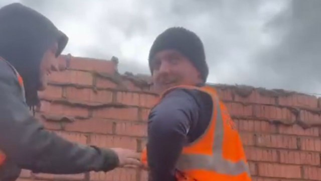 Bricklayers pull a hilarious 'Groundhog Day' prank on their co-worker