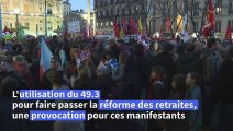 Retraites: manifestations spontanées dans toute la France après le 49.3