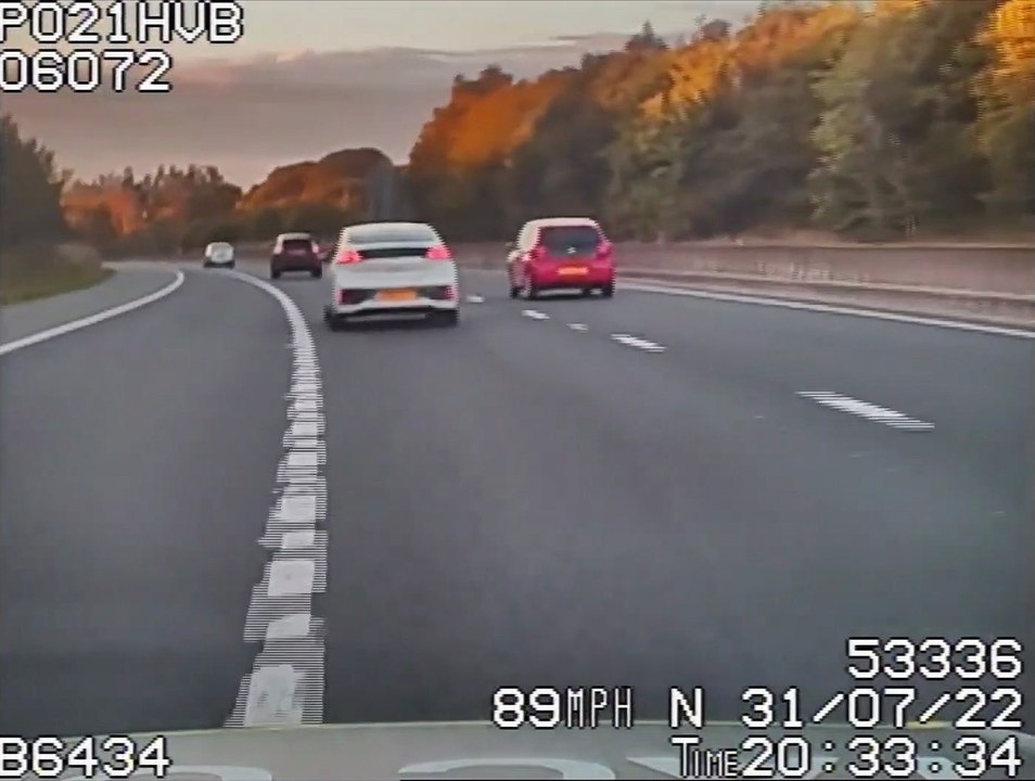 Footage captures moment driver travels wrong wa...