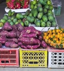 selling fruit and sugarcane