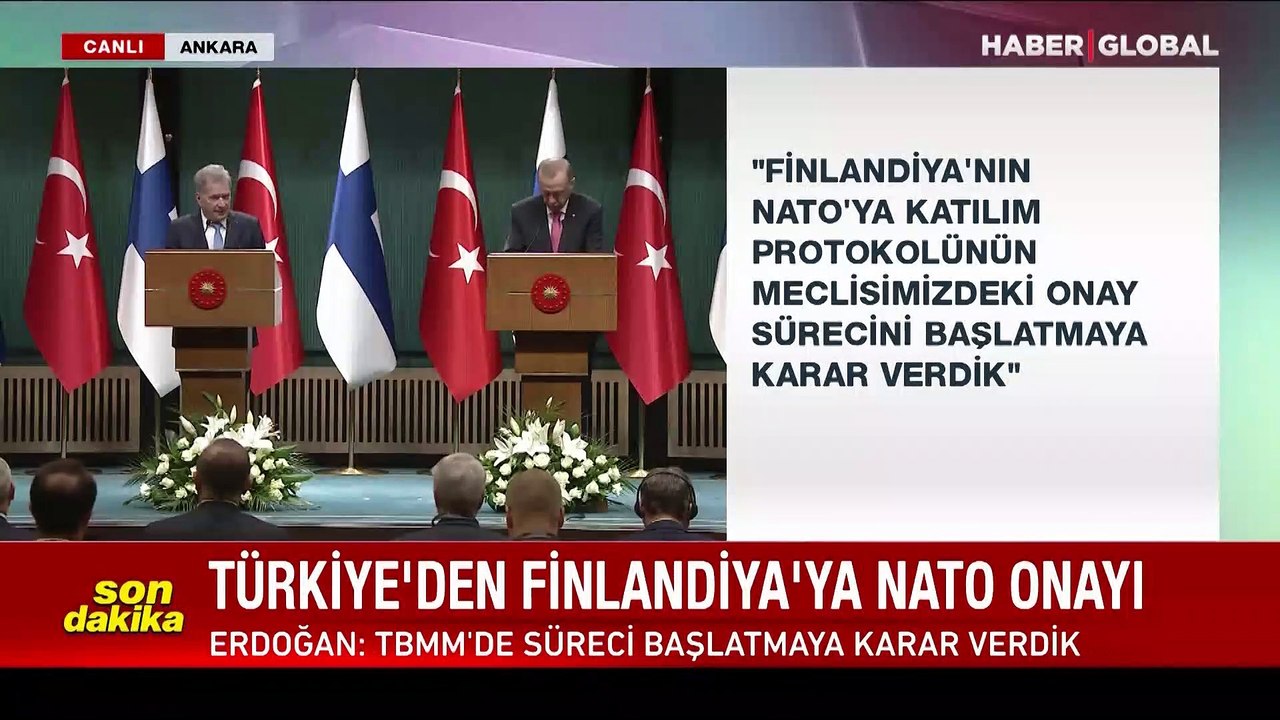 Cumhurbaşkanı Erdoğan: "Finlandiya'nın NATO üyeliğine onay sürecini başlatıyoruz"