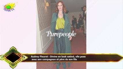 Audrey Fleurot : Divine en look satiné, elle pose  avec son compagnon et père de son fils
