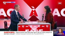 Face à face musclé entre Apolline de Malherbe et Olivier Dussopt le vendredi 17 mars 2023 sur BFMTV