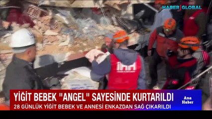 Enkaz altındaki canlıları tespit etti... Yiğit bebek "Angel" sayesinde kurtarıldı!