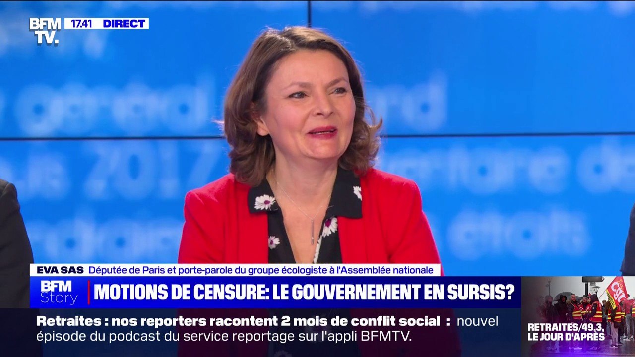 Retraites: Eva Sas appelle les députés LR à "ne pas avoir peur" de voter la motion de censure