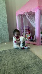 Baby Adorable Hugs Her Stuffed Animal