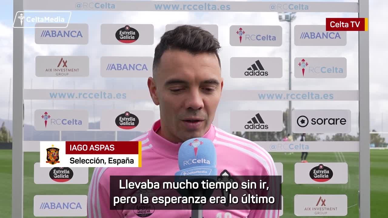 Iago Aspas, feliz por su regreso a la selección: "La esperanza era lo último que se pierde"