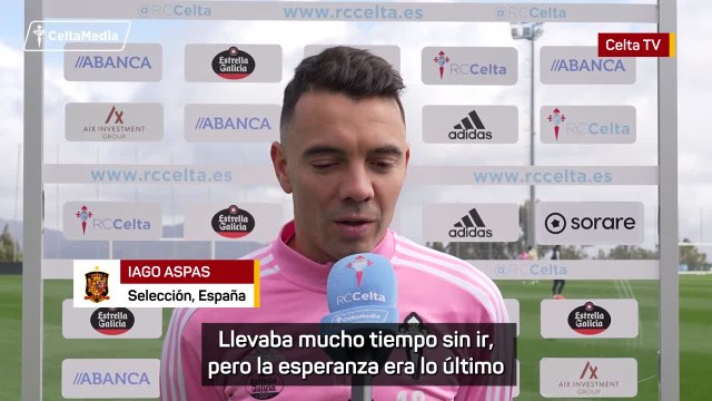 Iago Aspas, feliz por su regreso a la selección: La esperanza era lo último que se pierde