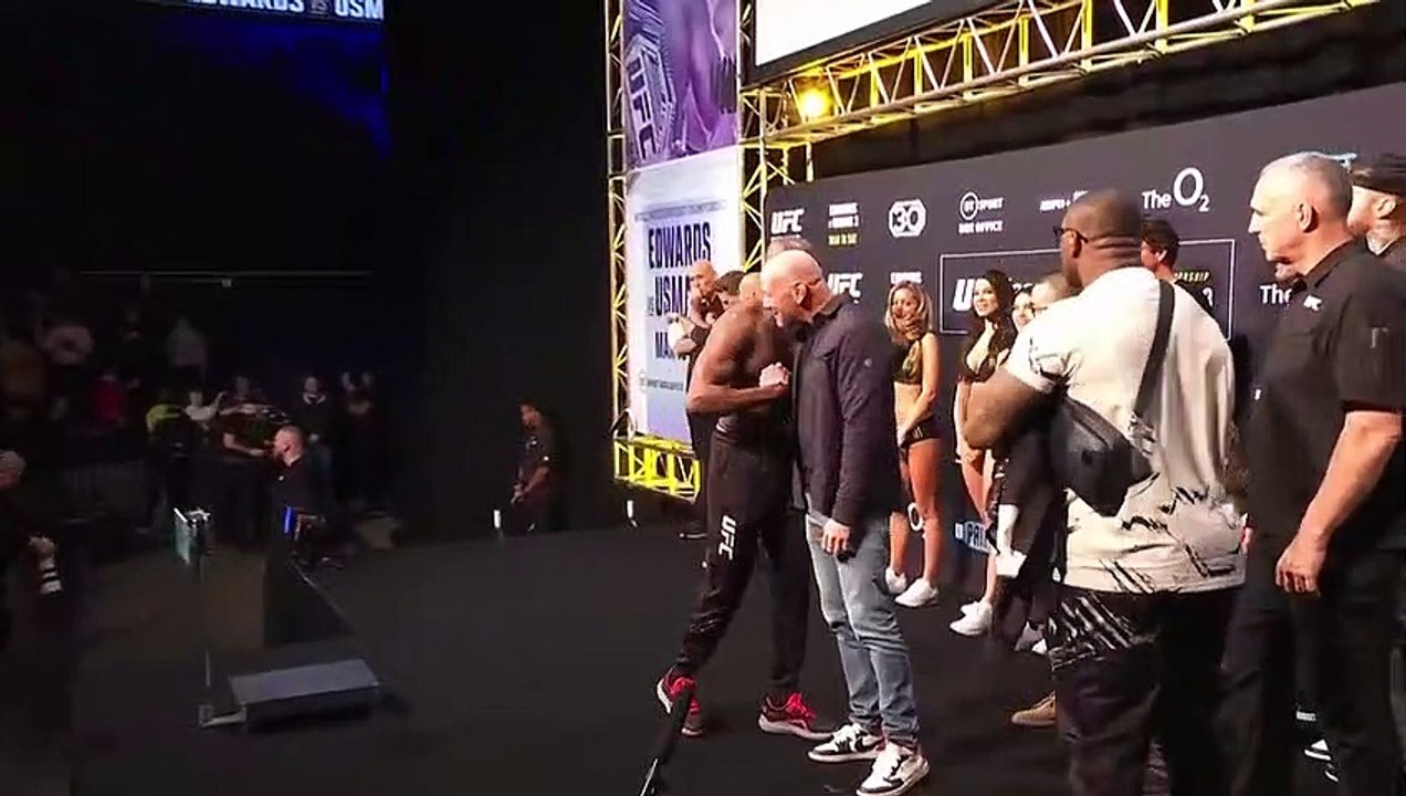 'Headshot, dead!' Tensions rise at Edwards v Usman weighin video