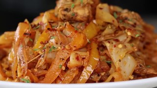 How To Make Mouth-watering Jerk Chicken Fried Cabbage