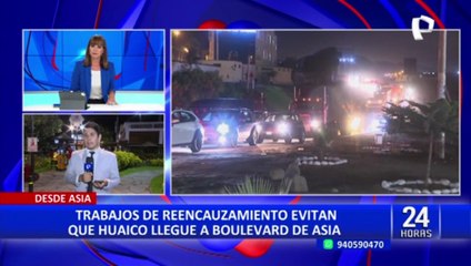 Vecinos, comuneros y municipio de Asia se unen para evitar que huaico llegue a boulevard