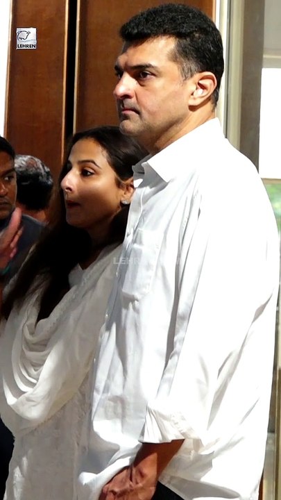 Madhuri Dixit की माँ के प्रेयर मीट में पति के साथ पहुंची Vidya Balan