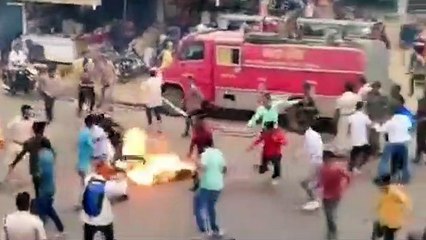 महु की घटना को लेकर युवा कांग्रेस का प्रदर्शन