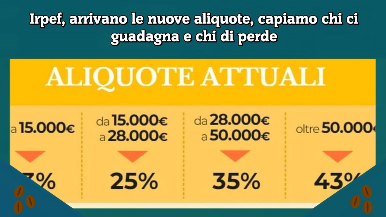 Irpef, arrivano le nuove aliquote, capiamo chi ci guadagna e chi di perde