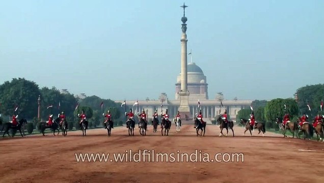 Horse Guards Parade during the Changing of the Guard at Rashtrapati Bhavan, Delhi