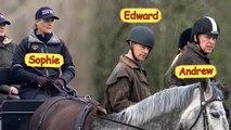 The Royal family rode together today! Duchess Sophie, Prince Edward, Prince Andrew