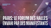 Paris: le Forum des Halles envahi par des manifestants opposés à la réforme des retraites