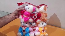 Unboxing and Review of क्यूट मिनी सॉफ्ट टेडी बियर 9 पीस सेट का कॉम्बो पैक