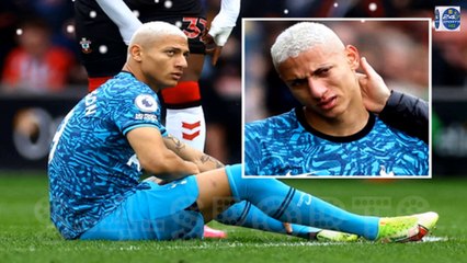 RICHY'S HEARTACHE Richarlison goes off injured in tears just four minutes into Tottenham clash with Southampton as ‘s***’ season continues